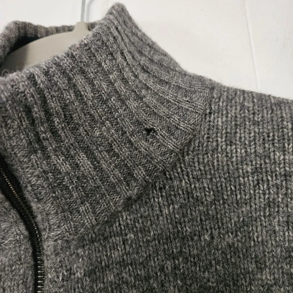 Banana Republic Wool Sweater Mens L Striped Mock Neck Preppy Grandpacore